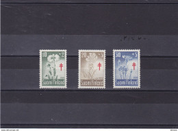 FINLANDE 1959 FLEURS, Muguet, Trèfle Rouge, Anémone Hépatique  Yvert 486-488 NEUF** MNH Cote : 15,50 Euros - Ungebraucht