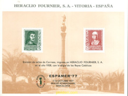 715780 MNH ESPAÑA Hojas Recuerdo 1977 ESPAMER-77 - Nuevos