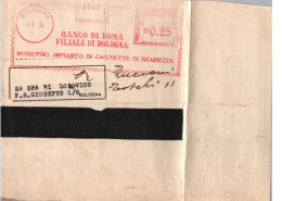 ITALIA 1935    -   Annullo Meccanico Rosso (EMA) Banco Di Roma Filiale Di Bologna - Machines à Affranchir (EMA)