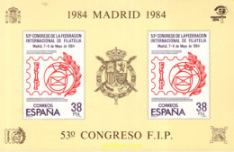 715789 MNH ESPAÑA Hojas Recuerdo 1984 53 CONGRESO F.I.P. - Neufs