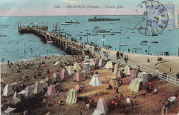 FRANCE - Arcachon - Vue Sur La Grande Jetée - Animé - Bateaux - Barques - Colorisé - Carte Postale Ancienne - Arcachon