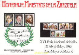 720781 MNH ESPAÑA Hojas Recuerdo 1983 HOMENAJE MAESTROS DE LA ZARZUELA - Neufs