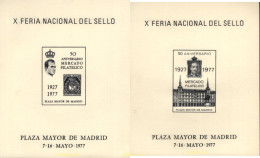 720785 MNH ESPAÑA Hojas Recuerdo 1977 X FERIA NACIONAL DEL SELLO - Unused Stamps