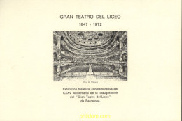 720793 MNH ESPAÑA Hojas Recuerdo 1972 GRAN TEATRO DEL LICEO 1847-1972 - Nuovi