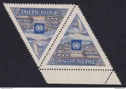 1956 NEPAL, SG N° 102    MNH/**  COPPIA ORIZZONTALE - Nepal