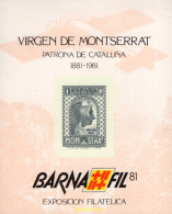 720819 MNH ESPAÑA Hojas Recuerdo 1981 VIRGE DE MONTSERRAT PATRONA DE CATALUÑA - Neufs