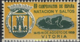 720858 MNH ESPAÑA Viñetas 1959 49 CAMPEONATOS DE ESPAÑA NATACION Y SALTOD - VITORIA - Ungebraucht