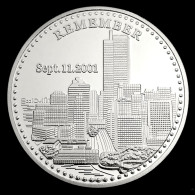 Pièce Médaille NEUVE Plaquée Argent - WTC World Trade Center 11 Septembre 2001 - Andere & Zonder Classificatie