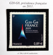 2011 - TIMBRE AUTOADHÉSIF N°598 - G20 - G8 FRANCE 2011 - TB ETAT NEUF - Ungebraucht