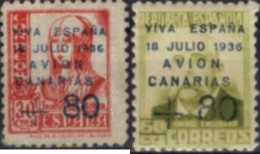 729803 MNH ESPAÑA. Canarias 1937 SELLOS HABILITADOS PARA EL CORREO A CANARIAS - Nuovi