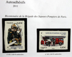 2011 - TIMBRES AUTOADHÉSIFS N°601/602 - BICENTENAIRE DE LA BRIGADE DES SAPEURS-POMPIERS DE PARIS - TB ETAT NEUF - Unused Stamps