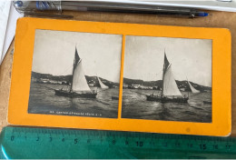 Photo 1900 Stereo Cannes  Bateau De Pêche - Photos Stéréoscopiques