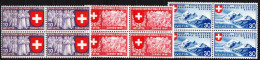 Switzerland MNH Set In Blocks Of 4 Stamps, Italian Inscription - Expositions Philatéliques