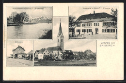 AK Eriskirch, Gasthaus Z. Rose, Bahnhof, Schusseneinmündung I. Bodensee  - Autres & Non Classés