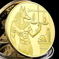 Pièce Médaille NEUVE Plaquée Or - Dieu Anubis Egypte - Andere & Zonder Classificatie