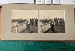 Photo  Stereo 1905 Boulogne Sur Mer (62 )le Jeté Bateau Ship Vapeur - Stereoscoop