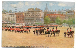 Postcard British Army The King Leaving Horse Guards Parade At The Head Of The Guards Tucks Oilette Posted 1934 - Reggimenti