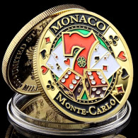 Pièce Médaille NEUVE Plaquée Or - Monaco Monte-Carlo Casino Poker Lucky Coin - Sonstige & Ohne Zuordnung