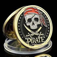 Pièce Médaille NEUVE Plaquée Or - Pirate Corsaire Carte Aux Trésors - Altri & Non Classificati