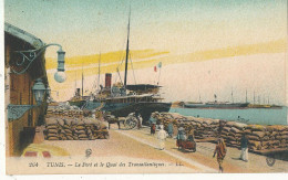 AY 529 /    CPA    TUNISIE-     TUNIS-  LE PORT ET LE QUAI DES TRANSATLANTIQUES - Tunesien