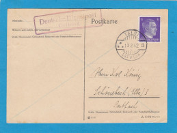 POSTKARTE AUS TALSI,LETTLAND,MIT STEMPEL "DEUTSCHE DIENSTPOST OSTLAND",1942. - Besetzungen 1938-45