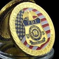 Pièce Médaille NEUVE Plaquée Or - FBI Federal Bureau Of Investigation Saint Michael - Andere & Zonder Classificatie