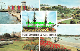 R517845 Portsmouth And Southsea. Clarence Pier. H. M. S. Victory. Canoe Lake. Mu - Monde