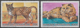 CENTRAFRIQUE - CHATS - N° 740 ET PA 349 - NEUF** MNH - Gatos Domésticos