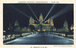 FRANCE - Paris - Exposition Coloniale Internationale - Angkor Vat Vu De Nuit - Colorisé -  Carte Postale Ancienne - Tentoonstellingen