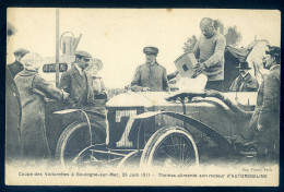 Cpa Du 62 Coupe Des Voiturettes à Boulogne Sur Mer , 25 Juin 1911 Thomas Alimente Son Moteur D' Automobiline   STEP188 - Boulogne Sur Mer