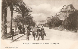 "Donkeys. Nice. Promenade Et Hotel Des Anglais" Old Vintage French Photo Postcard - Anes