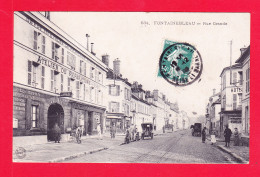 F-77-Fontainebleau-26A108  La Rue Grande, Garage, Petite Animation, Cpa BE - Fontainebleau