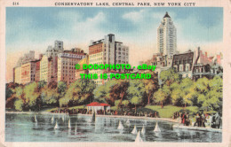 R518005 New York City. Conservatory Lake. Central Park. Litho In U. S. A - World
