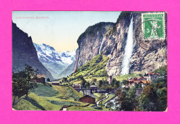 E-Suisse-278P LAUTERBRUNNEN, Staubbach, Vue Sur La Ville, Cpa - Autres & Non Classés