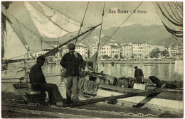 1.7.25 ITALY, SAN REMO, PORT, 1912, POSTCARD - San Remo