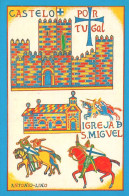 GUIMARÃES - Desenho De António Lino, Castelo E Igreja De S. Miguel ( 2 Scans ) - Braga