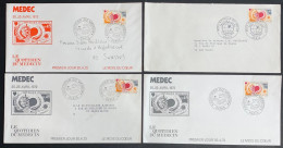 France - Lot De 4 Enveloppes - MEDEC - Quotidien Du Médecin - Mois Mondial Du Cœur - 1972 - Commemorative Postmarks