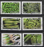 - France 2012  Oblitéré Autoadhésif  N° 739 - 743 - 744  - 745 - 746 - 747  -   Les Légumes - Used Stamps