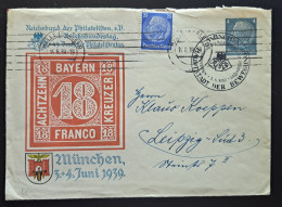 Privat Umschlag, Reichsbundtag Deutscher Philatelisten München 1939, Gelaufen Sonderstempel - Entiers Postaux Privés