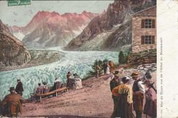 74 CHAMONIX MONT BLANC GLACIER DE LA MER DE GLACE CARTE COLORISEE  Editeur COUTTET  Auguste N° 54 C - Chamonix-Mont-Blanc