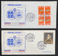 France - Lot De 2 Enveloppes - Commémoration Du Jumelage - Suresnes Hackney - 1972 - Cachets Commémoratifs