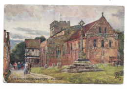 Postcard UK England Warwickshire Berkswell Church Tucks Shakespeare's Country German Arts & Crafts Sticker On Back - Otros & Sin Clasificación