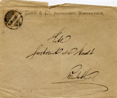 Mail Von Winterthur 14 4 1880 -Corti & Cie Baugeschäft  Entreprise De Construction- N°37 - Postmark Collection