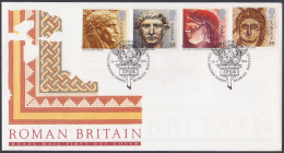 GB Great Britain 1993 FDC Roman, Rome, Mosaic, Golden Coin, Hadrian, Pictorial Postmark, First Day Cover - Brieven En Documenten