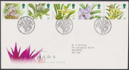 GB Great Britain 1993 FDC Orchids, Orchid, Flower, Flowers, Pictorial Postmark, First Day Cover - Brieven En Documenten
