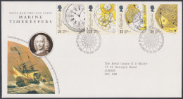 GB Great Britain 1993 FDC Marine Timekeepers, John Harrison Ship, Ships, Navy, Pictorial Postmark, First Day Cover - Lettres & Documents
