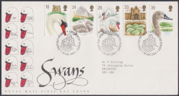 GB Great Britain 1993 FDC Swan, Swans, Bird, Birds, Pictorial Postmark, First Day Cover - Storia Postale