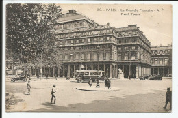 Paris La Comédie Française Assez Rare   1920-30    N° 237   Très Animé Tacots Bus - District 01