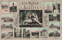 FRANCE - Un Salut Du Lion -  Belfort - Le Lion - Statue - Multi-vues De Différents Endroits - Carte Postale Ancienne - Belfort – Le Lion