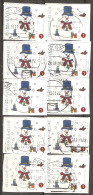 Belgique - 2011 - Noël - Petit Lot De 10 Timbres ° Issus De Carnet - 4 Différents - Sur Fragments - Usados